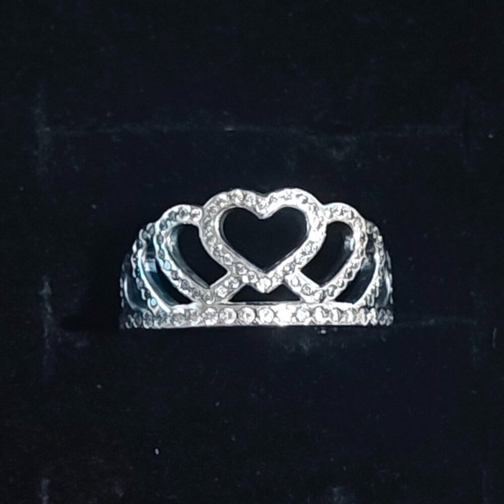 Authentic Pandora Hearts Tiara Ring 190958CZ Sterling Silver CZ